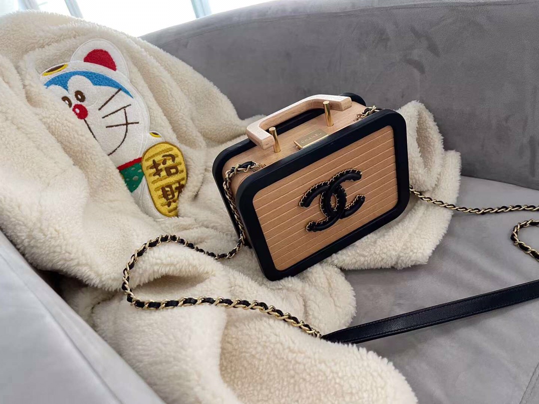 【P1880】Chanel包包价格 香奈儿2022早春新款方形木盒子包手提斜挎包