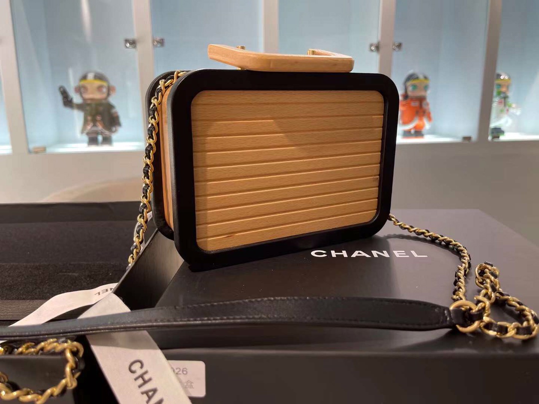 【P1880】Chanel包包价格 香奈儿2022早春新款方形木盒子包手提斜挎包