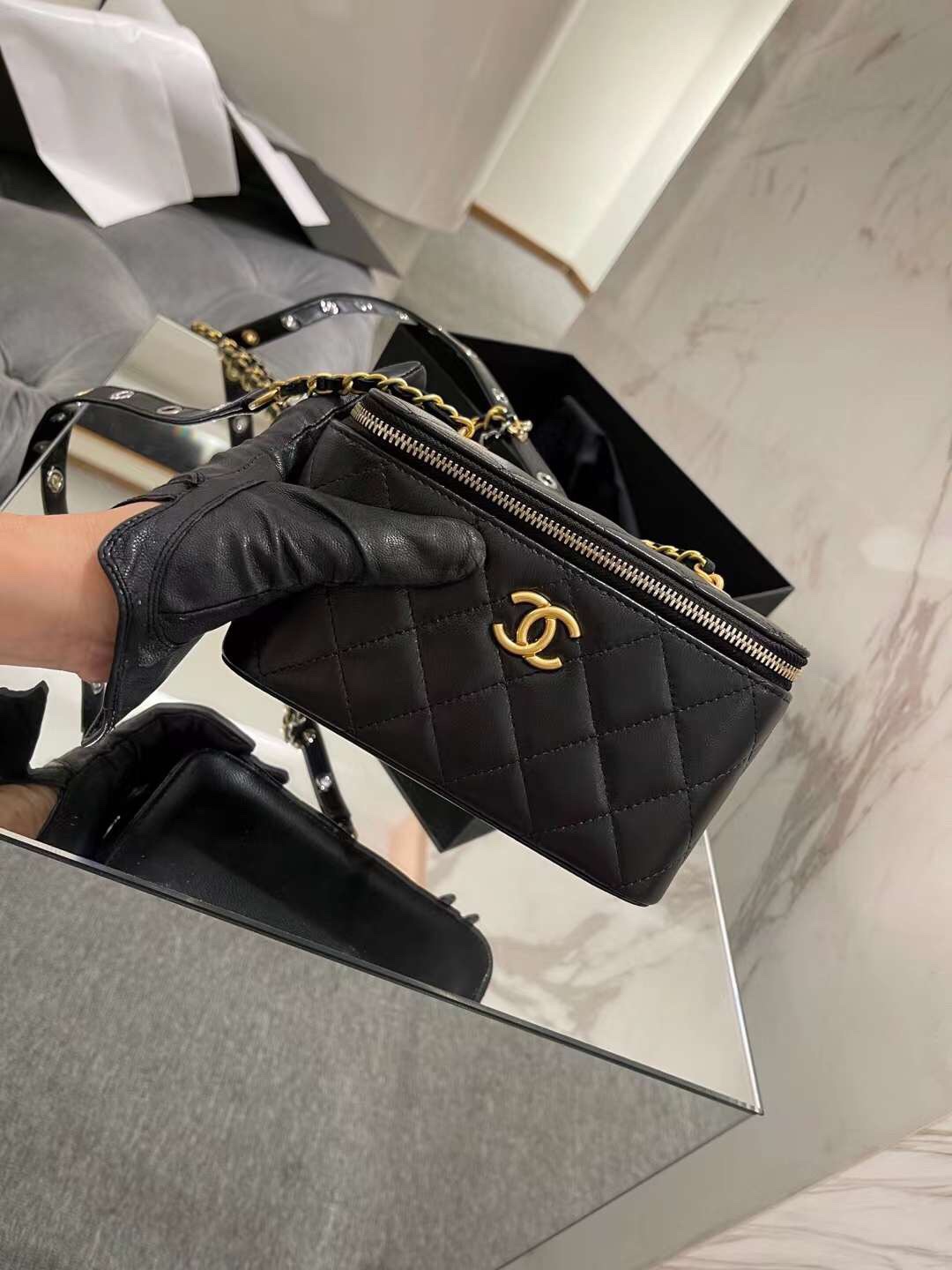 【P1280】Chanel包包官网 香奈儿2022春夏新品单肩斜挎化妆包17CM