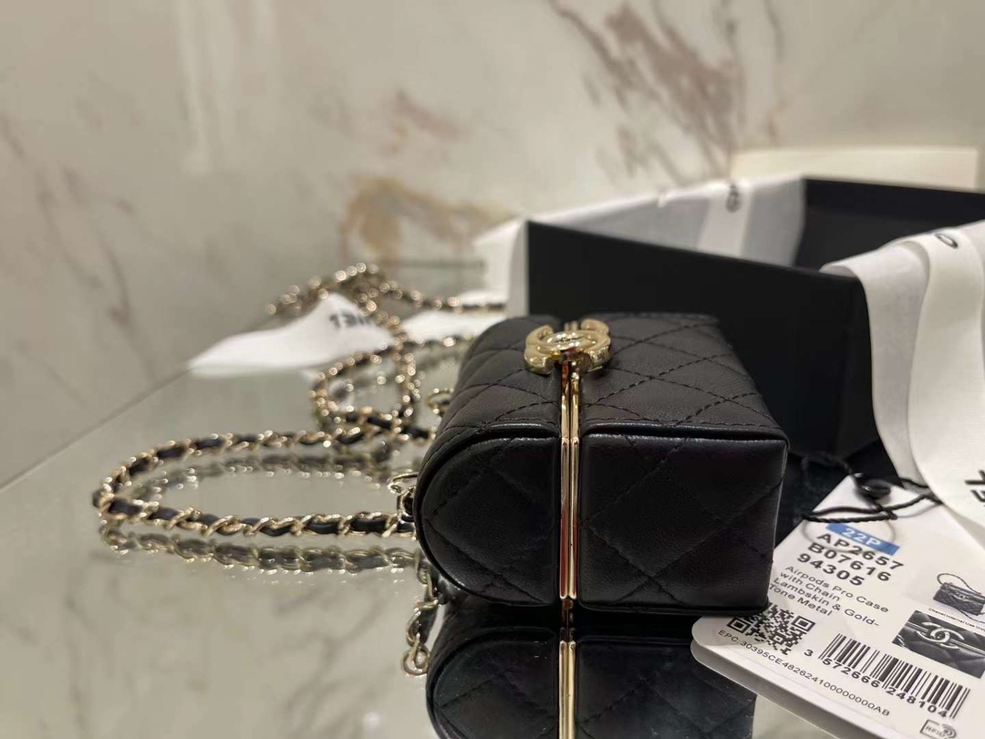 【P1170】香奈儿包包批发 Chanel22年新款黑色迷你烟盒子包化妆包