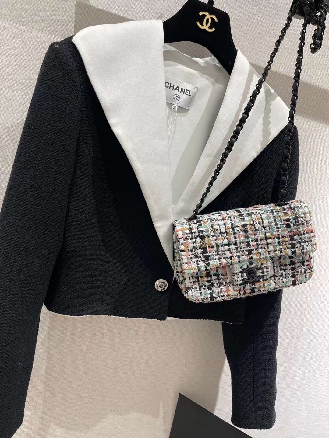 【P1580】Chanel包包官网 香奈儿编织款CF20CM 大mini链条斜挎包