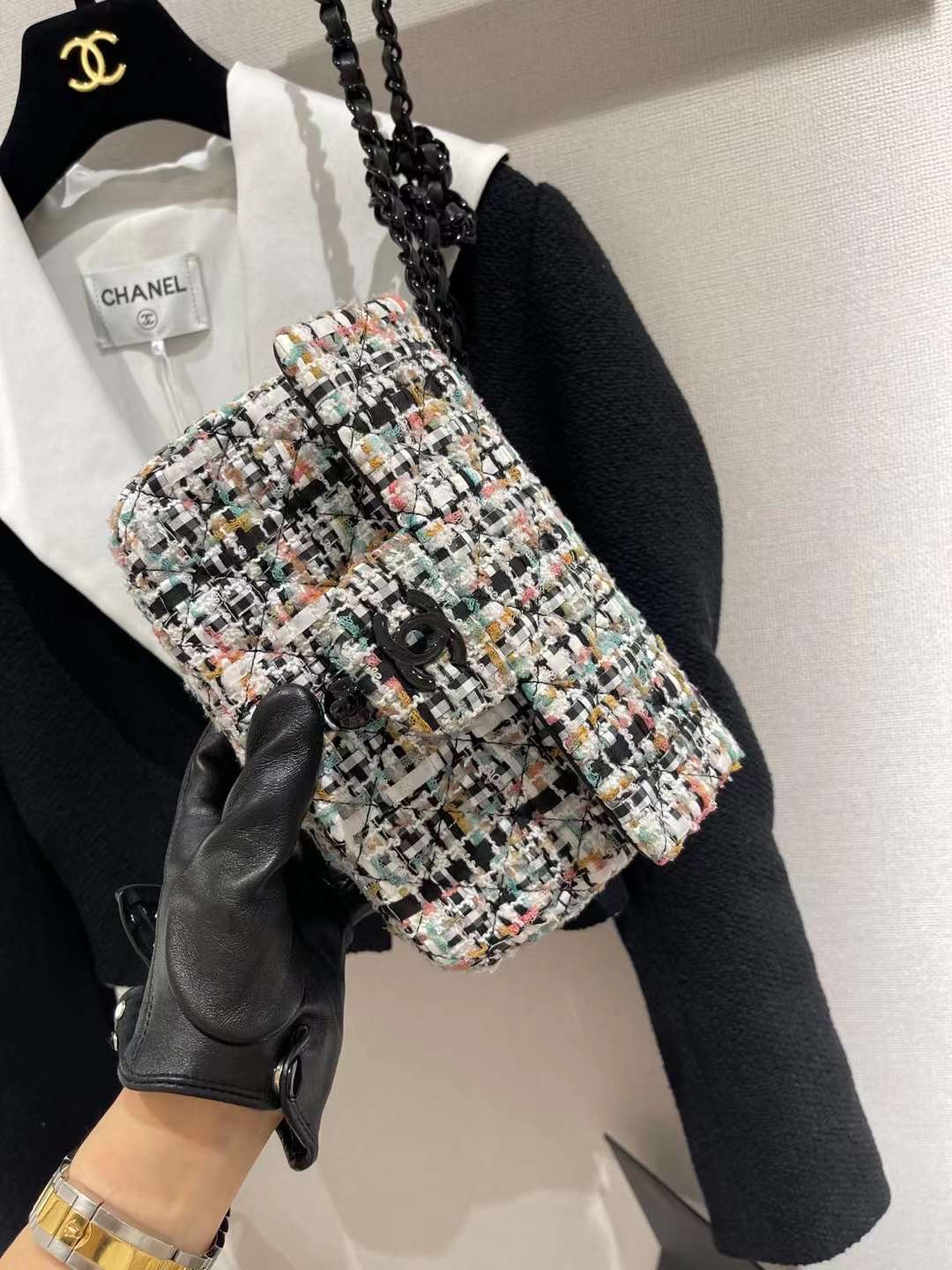 【P1580】Chanel包包官网 香奈儿编织款CF20CM 大mini链条斜挎包