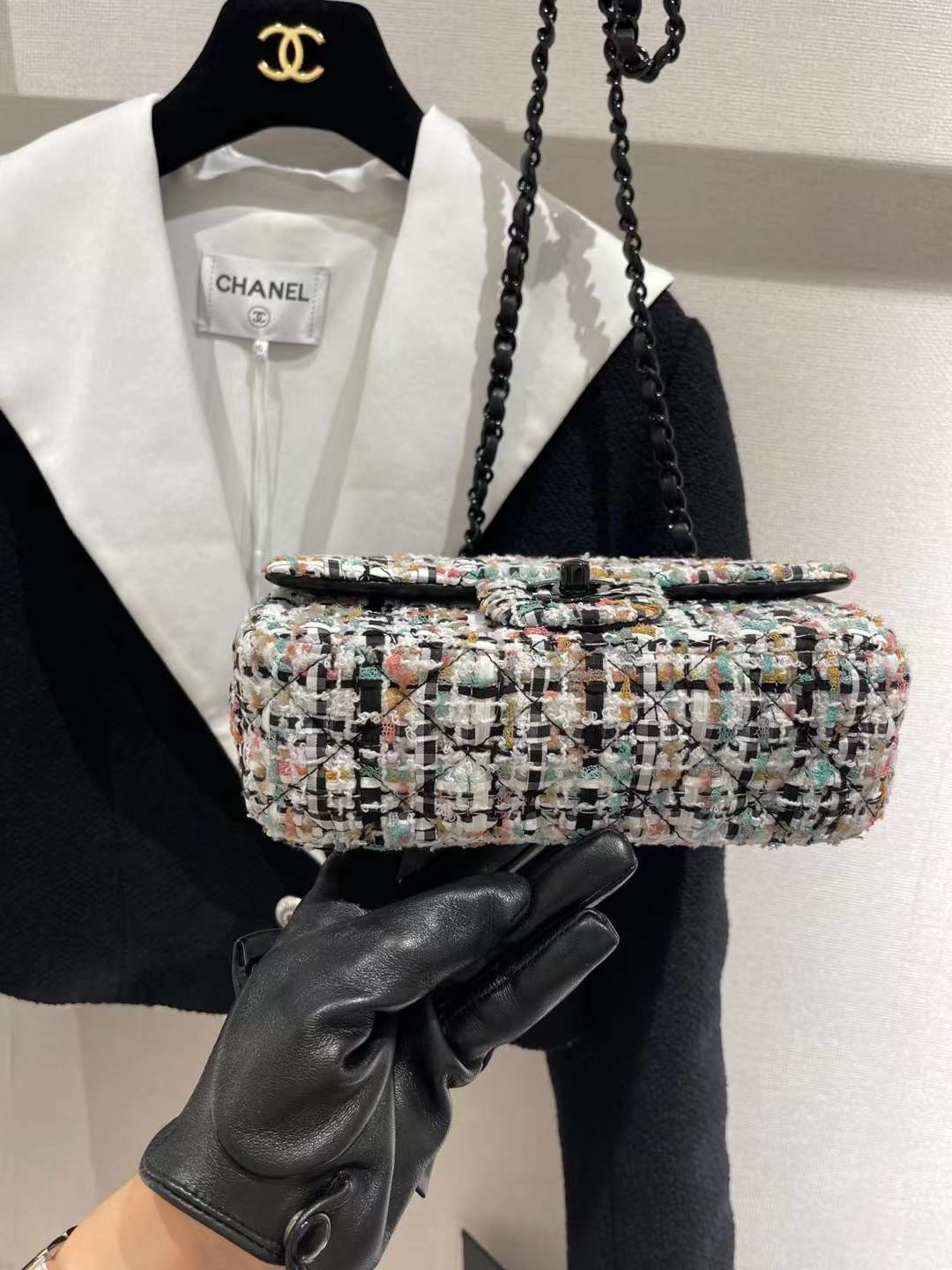 【P1580】Chanel包包官网 香奈儿编织款CF20CM 大mini链条斜挎包