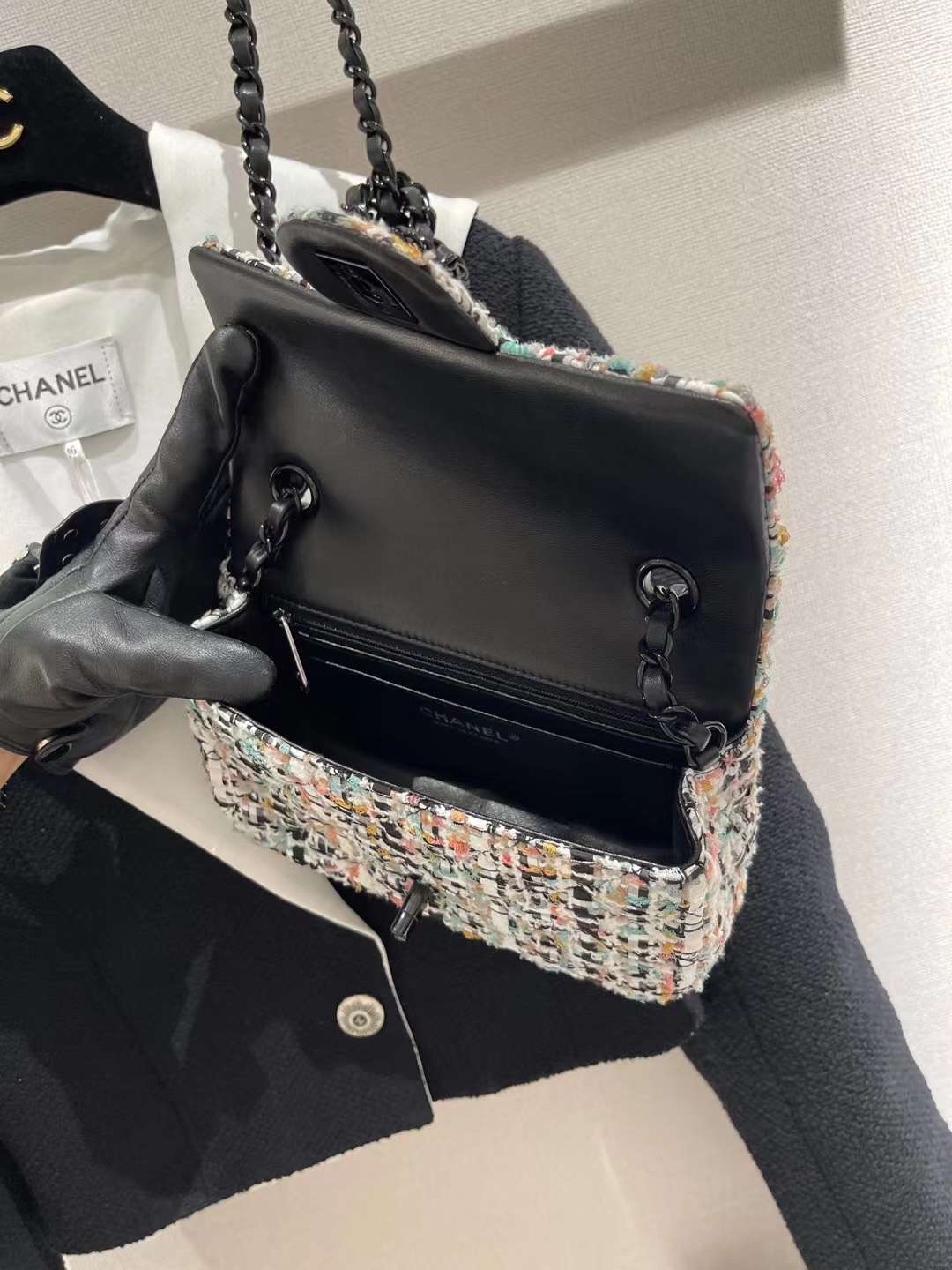 【P1580】Chanel包包官网 香奈儿编织款CF20CM 大mini链条斜挎包
