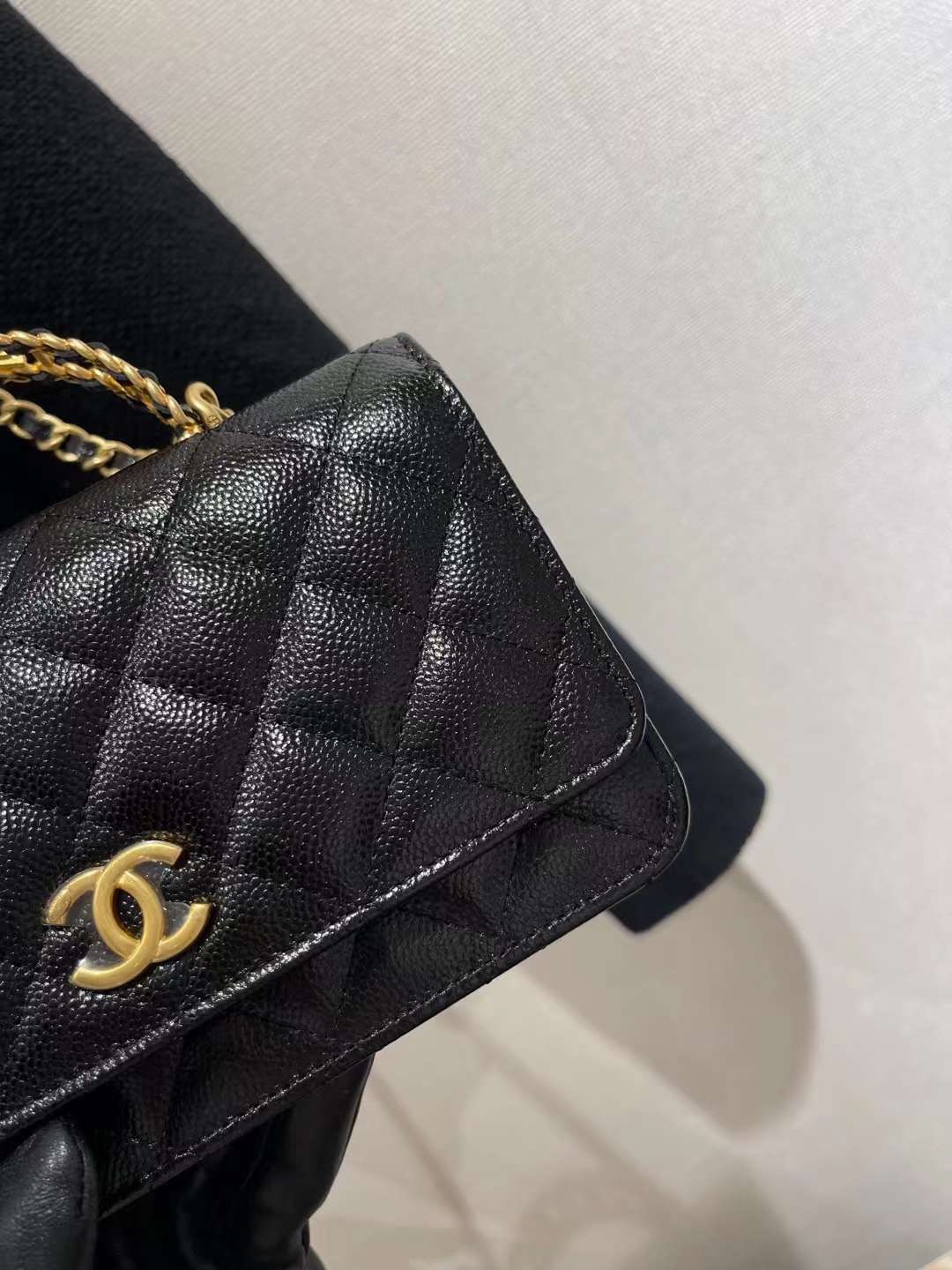 【P1200】Chanel女包价格 香奈儿字母手提款Woc空姐包 黑色鱼子酱