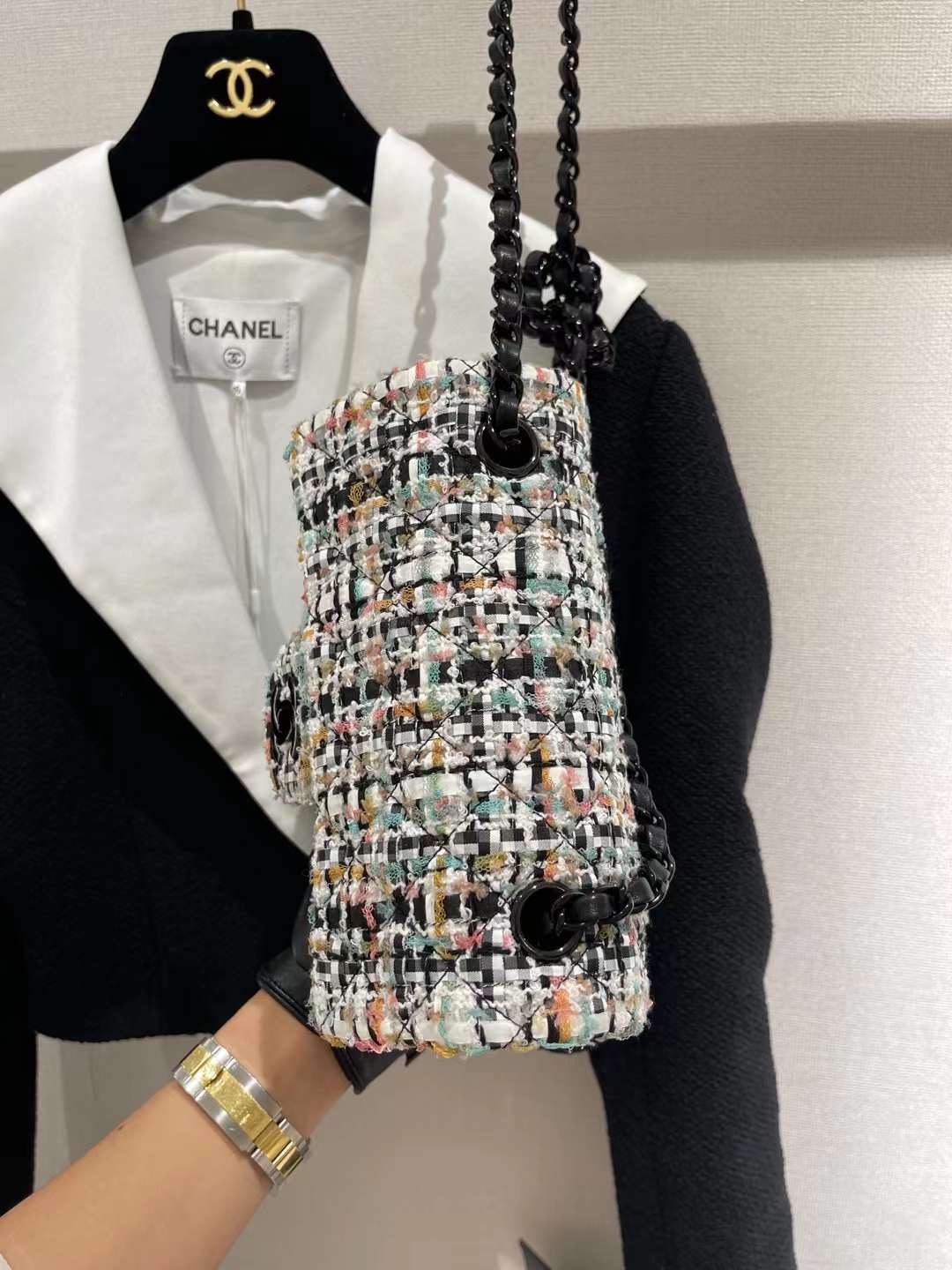 【P1580】Chanel包包官网 香奈儿编织款CF20CM 大mini链条斜挎包