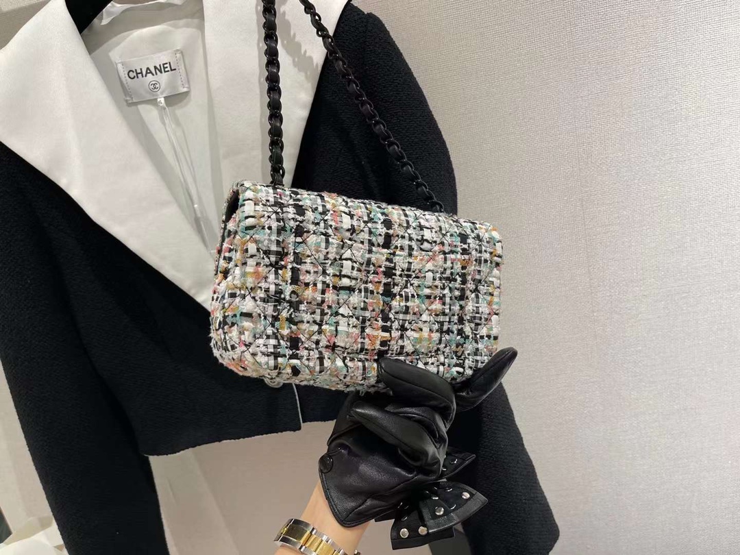 【P1580】Chanel包包官网 香奈儿编织款CF20CM 大mini链条斜挎包