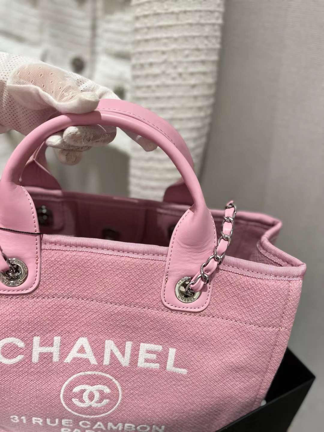 【P1200】Chanel包包官网 香奈儿新色粉色春夏沙滩包度假包单肩购物袋33cm