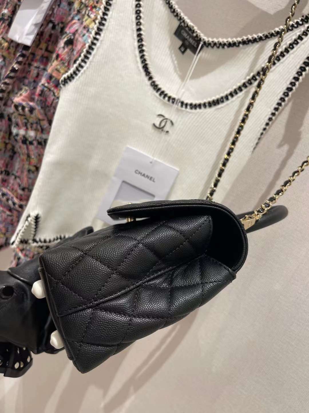 【P2250】Chanel coco handle 22P新版本 原厂haas皮 香槟色五金手提包