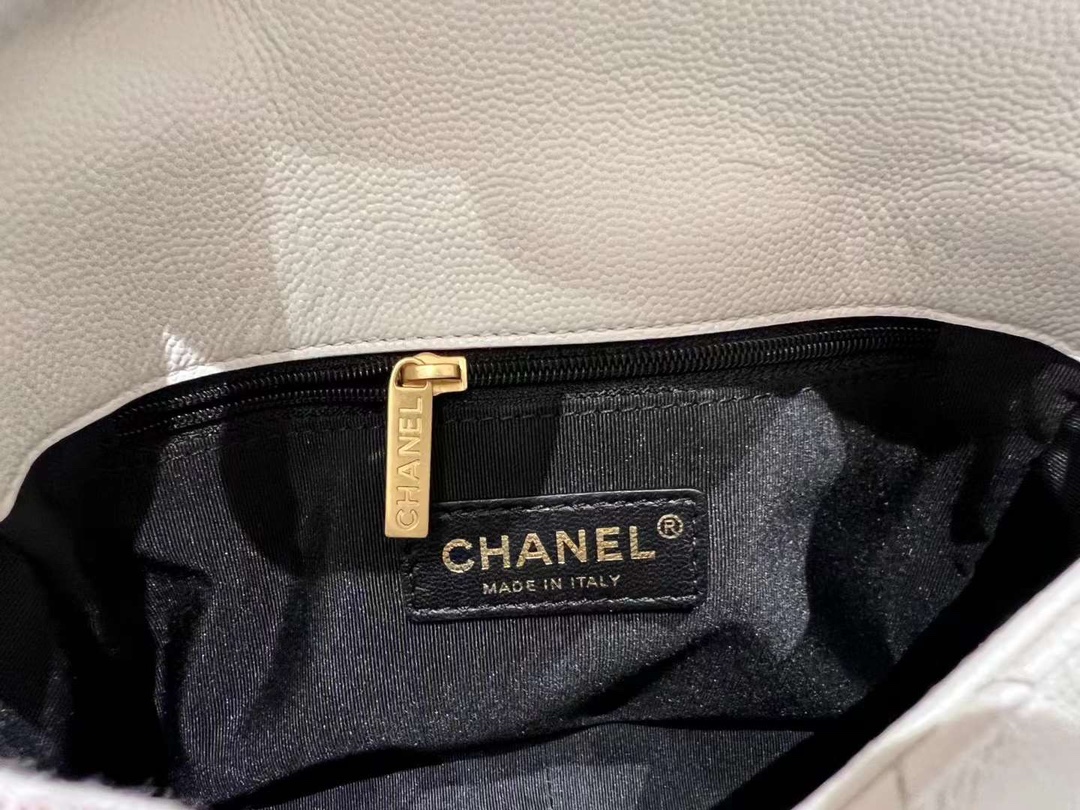 【P1880】广州包包批发 Chanel香奈儿新款公主白牛皮金币链条包20CM