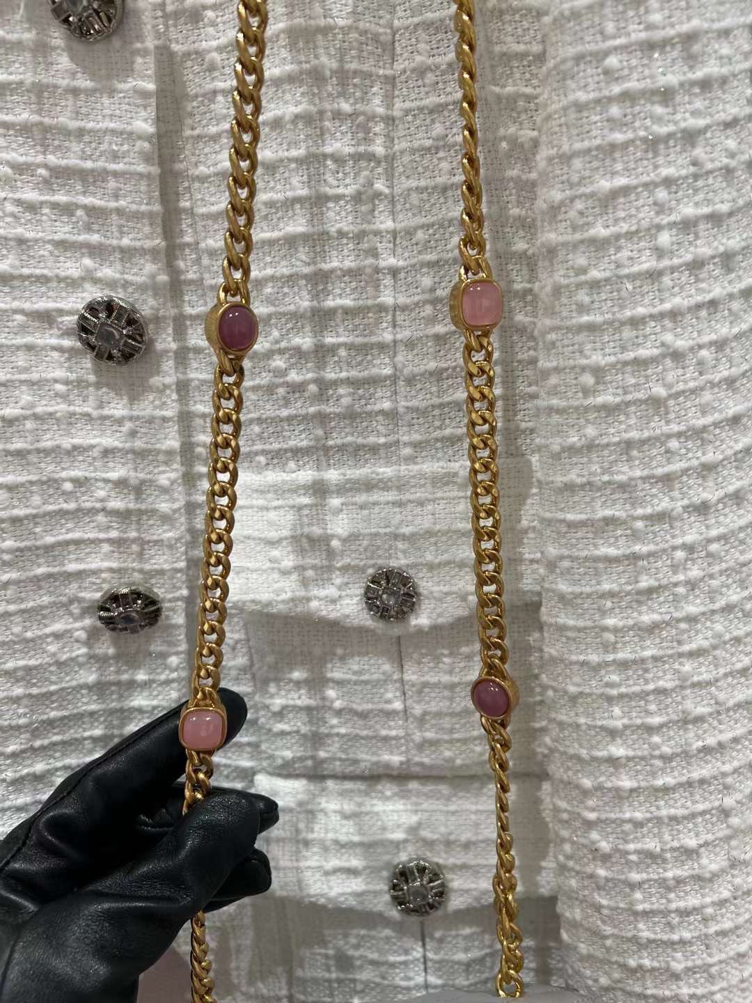 【P1170】Chanel女包价格 香奈儿菱格纹进口羊皮盒子包琉璃珠宝链条包 灰色
