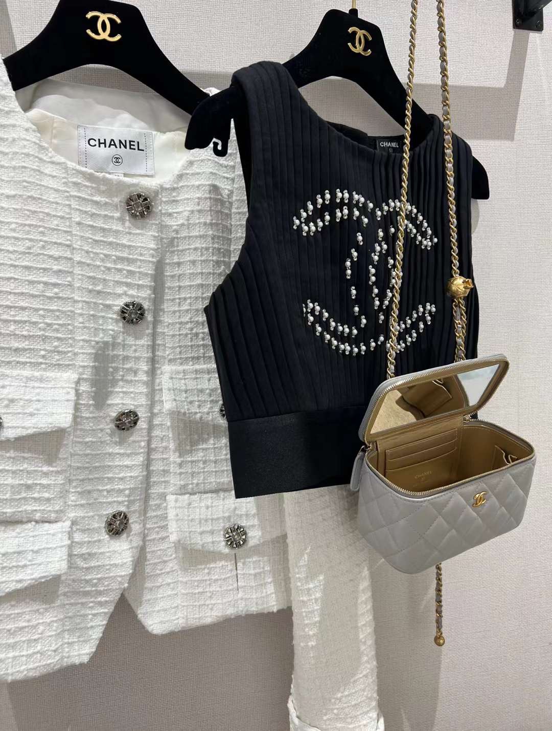【P1170】一件代发 Chanel香奈儿灰色羊皮升级版金球调节链条单肩斜挎盒子包大号