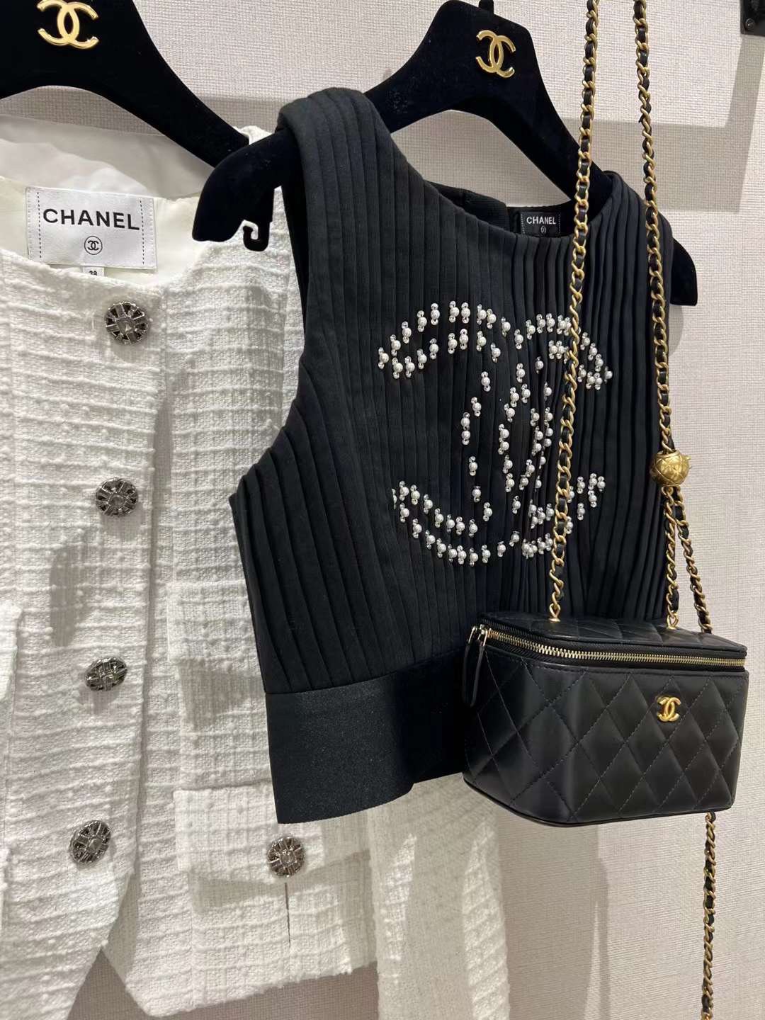 【P1170】Chanel女包价格 香奈儿2022新款升级版金球链条大号盒子包 黑色