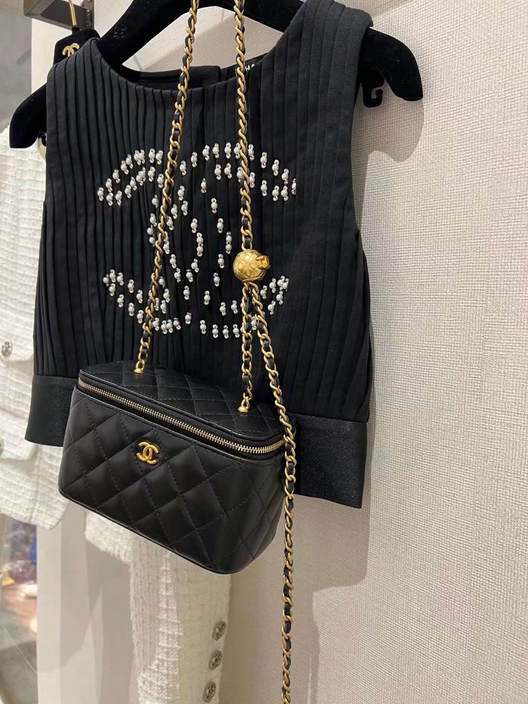 【P1170】Chanel女包价格 香奈儿2022新款升级版金球链条大号盒子包 黑色