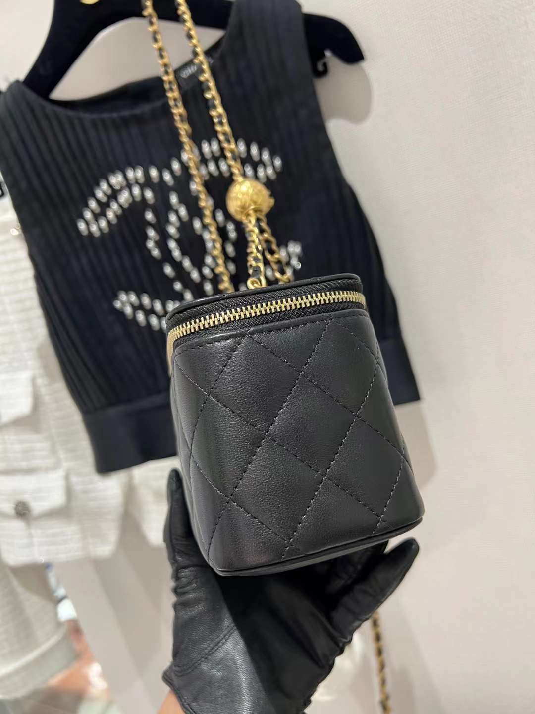 【P1170】Chanel女包价格 香奈儿2022新款升级版金球链条大号盒子包 黑色
