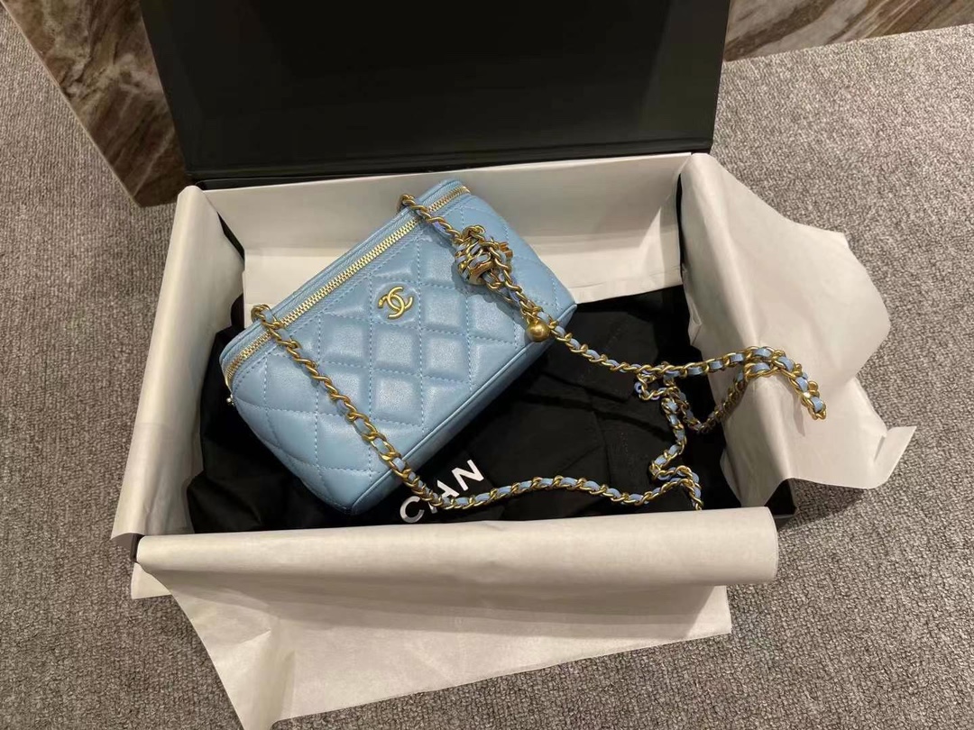 【P1170】Chanel女包批发 香奈儿大号盒子包核桃金球链条单肩斜挎包17CM