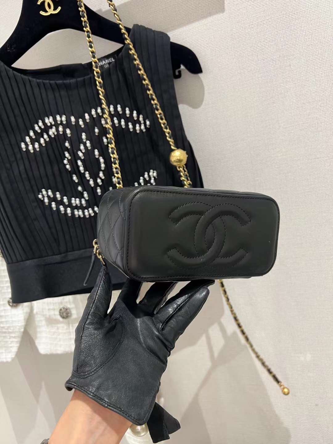 【P1170】Chanel女包价格 香奈儿2022新款升级版金球链条大号盒子包 黑色