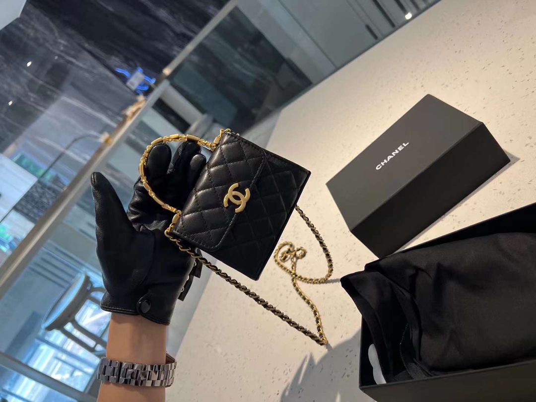 【P1020】香奈儿女包批发 Chanel2022新款珐琅手柄Kelly包迷你手提单肩包