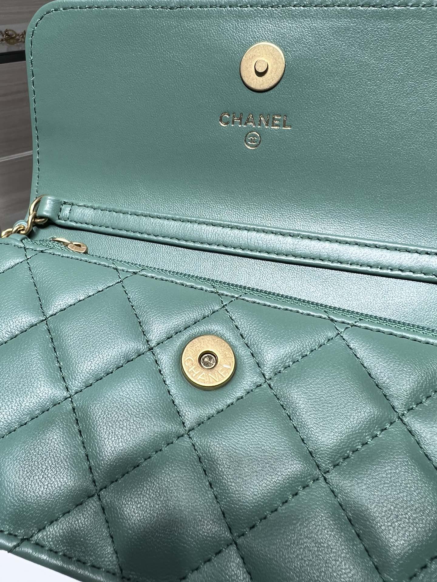 【P1170】Chanel女包价格 香奈儿22年新款菱格羊皮调节链条单肩斜挎包 绿色