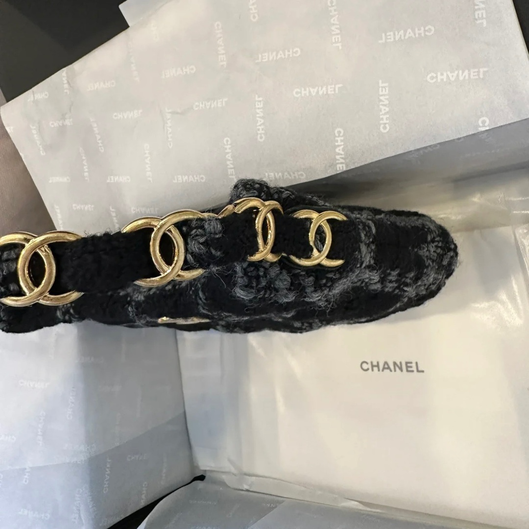 【P1580】香奈儿女包批发 Chanel 2023新款毛呢材质hobo单肩腋下包 黑色