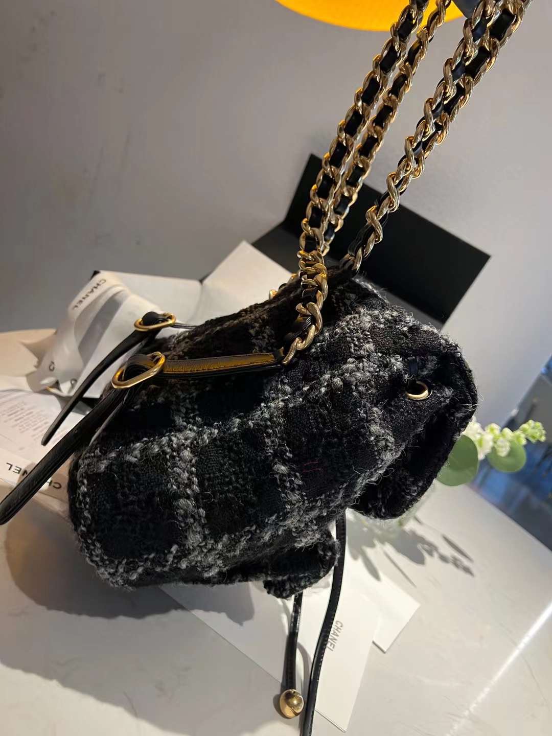 【P2180】Chanel包包官网 香奈儿2023新款黑色呢料Duma背包双肩包女包