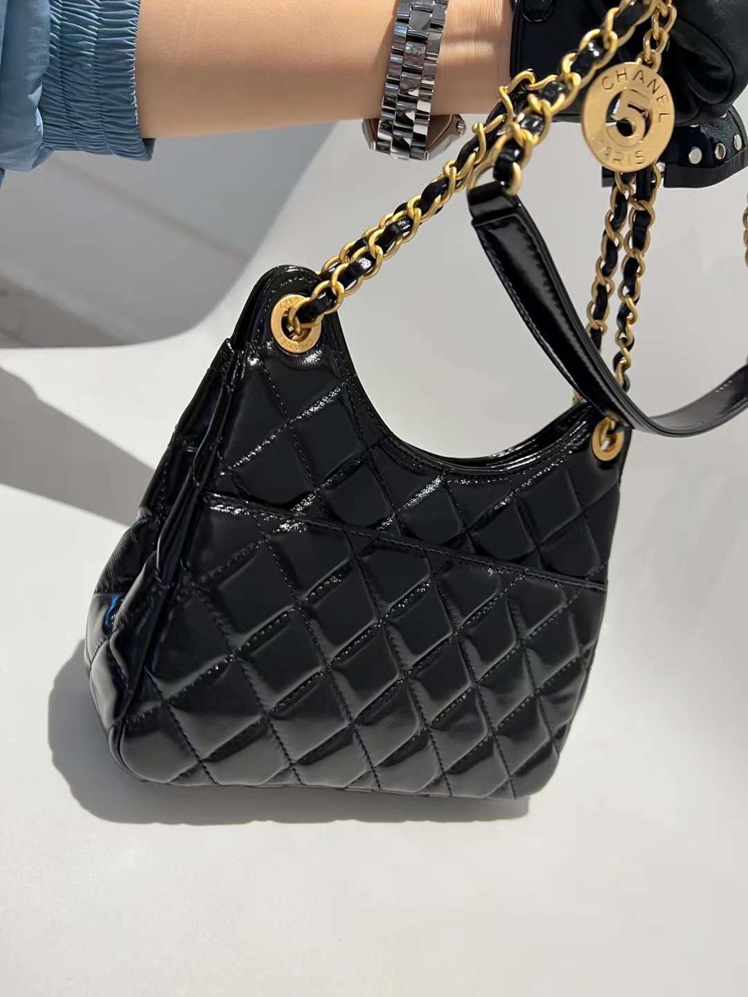 【P1580/1880】Chanel包包货源 香奈儿新款黑色菱格牛皮链条单肩斜挎女包