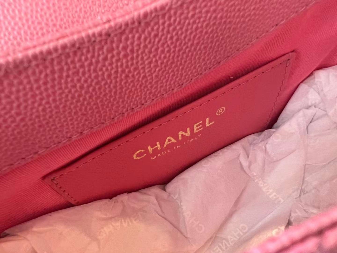 【P1880】Chanel女包批发 香奈儿2023新款大logo半月马鞍包口盖包 粉色