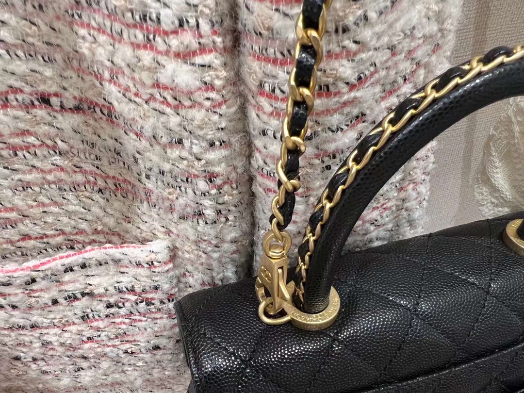 【P2220】Chanel Coco Handle小号23cm 香奈儿荔枝纹牛皮手柄穿链手提单肩包