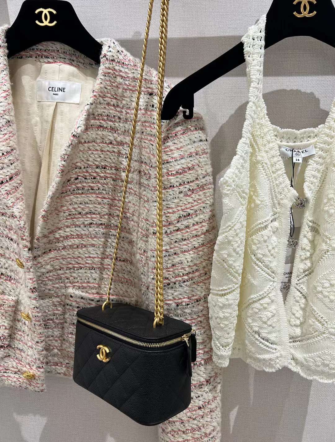 【P1280】Chanel包包价格 香奈儿2023新款黑色鱼子酱皮爱心调节链条盒子包