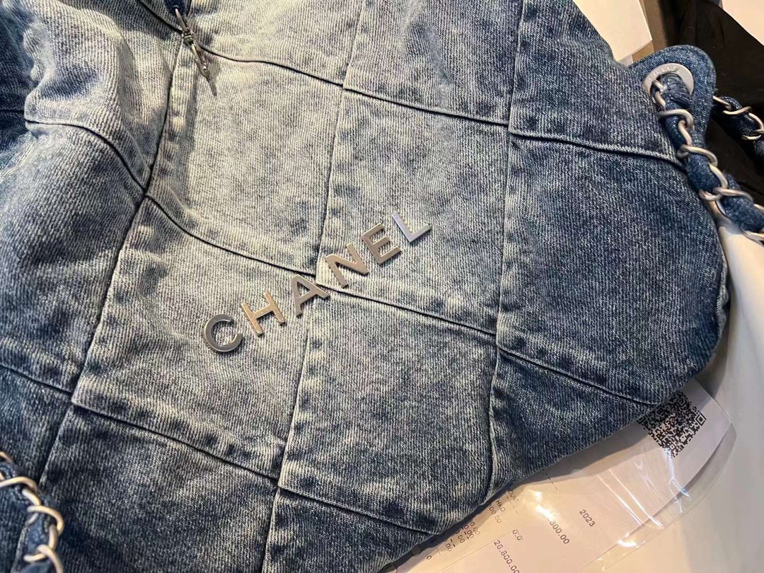 【P1580】香奈儿女包批发 Chanel新款蓝色菱格纹牛仔丹宁背包双肩包
