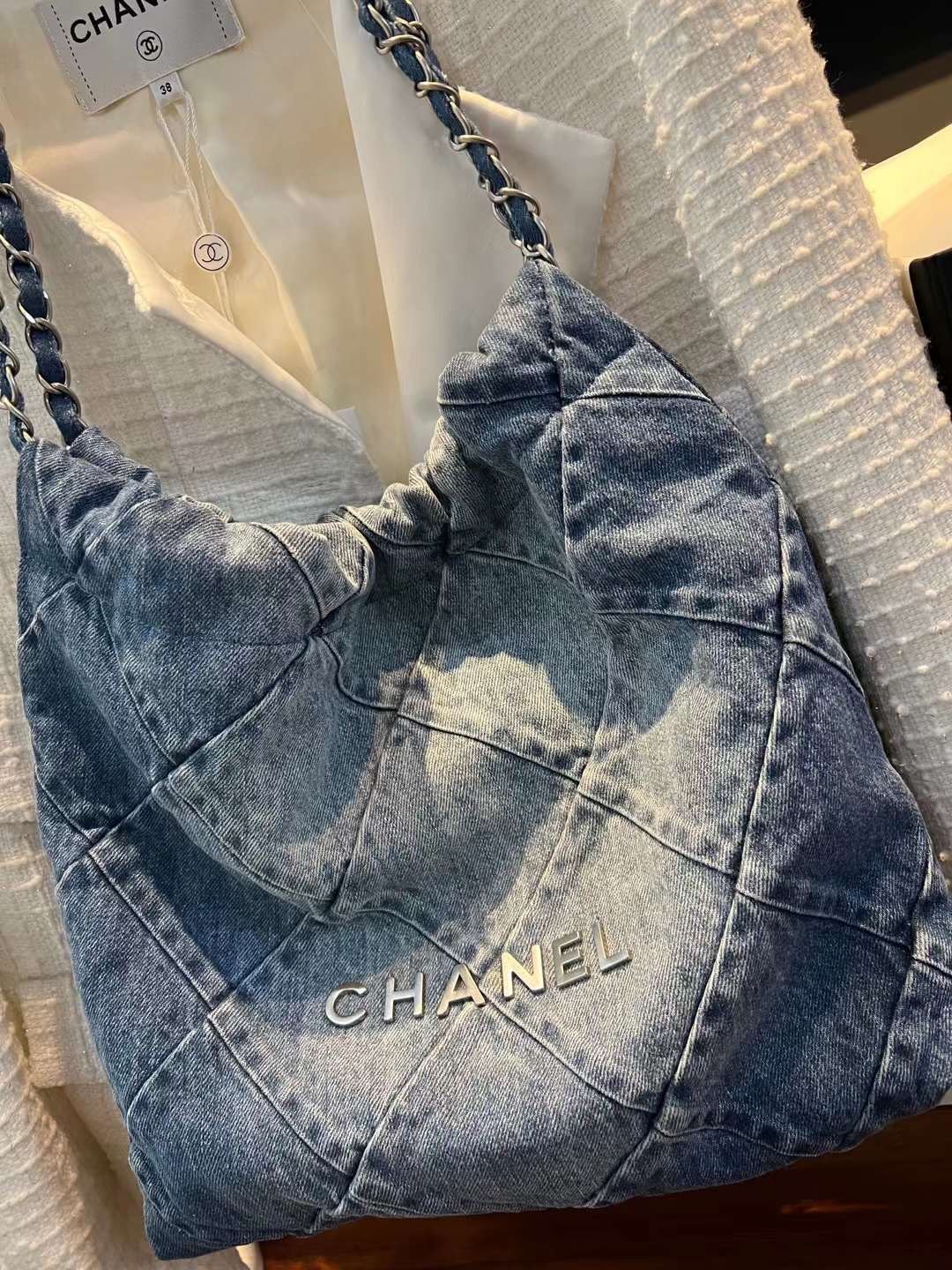 【P1580/1620】Chanel 22Bag 香奈儿23年新款牛仔垃圾袋链条单肩包