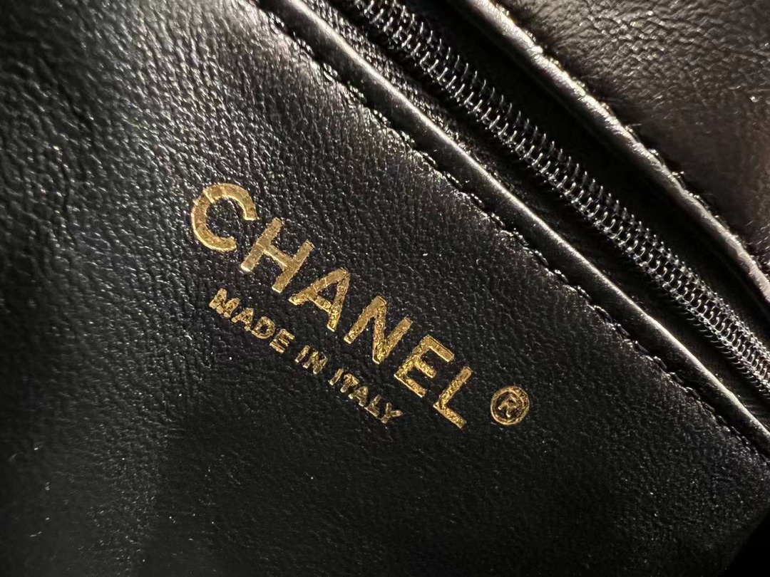 【P1880】Chanel Handle Classic 香奈儿黑色油蜡羊皮菱格手提斜挎女包