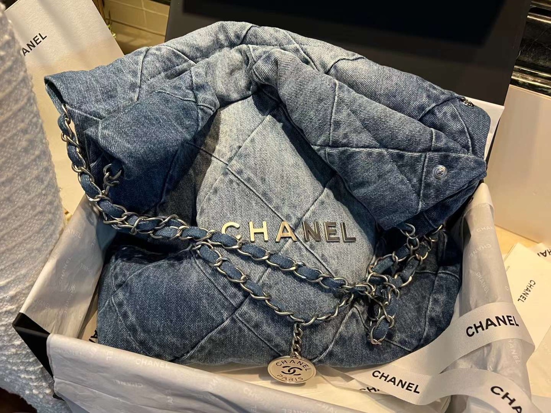 【P1580/1620】Chanel 22Bag 香奈儿23年新款牛仔垃圾袋链条单肩包