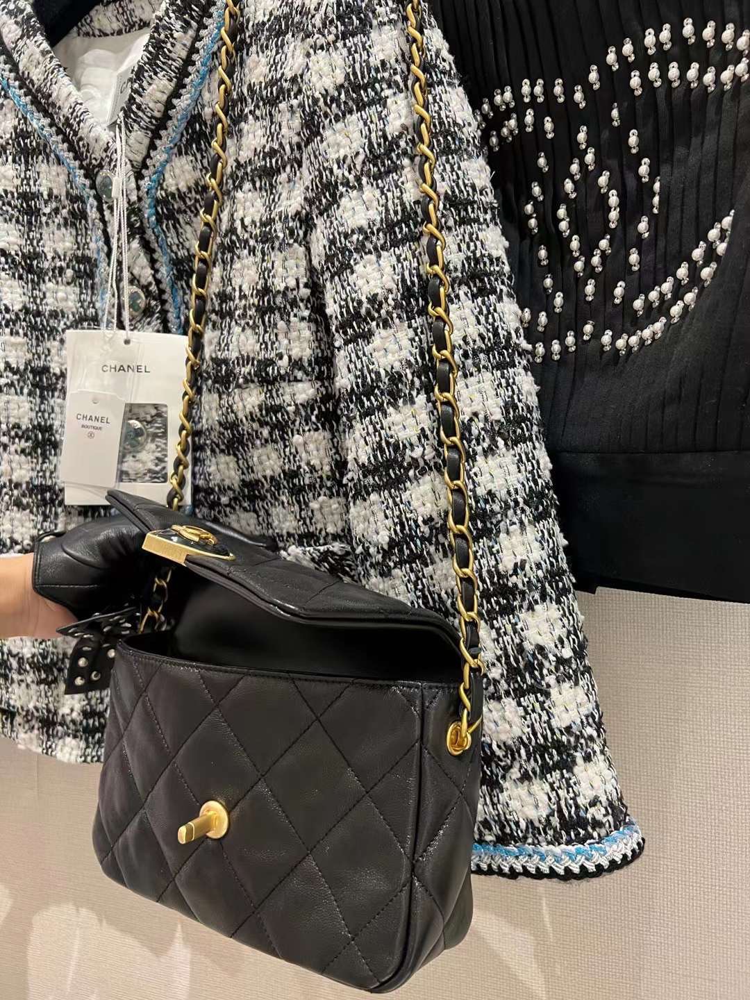 【P1880/1920】Chanel香奈儿23年新款爱心珐琅菱格纹CF单肩包斜挎包