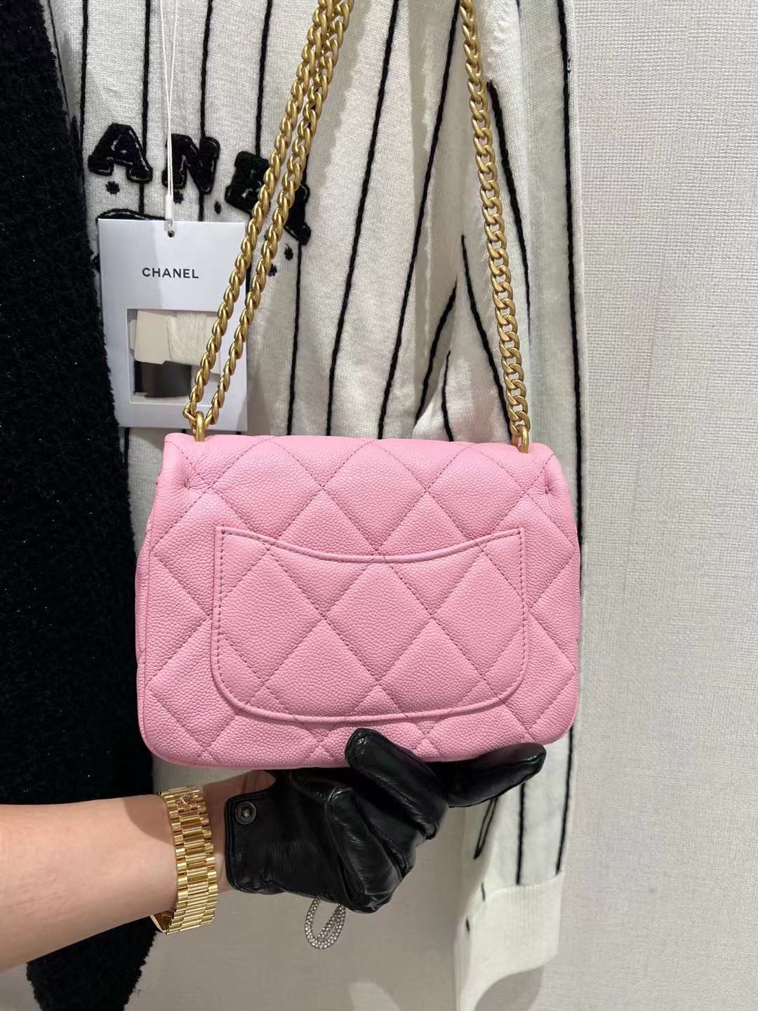 【P1880/2030/2180】Chanel香奈儿23年新款菱格牛皮爱心扣链条包斜挎女包