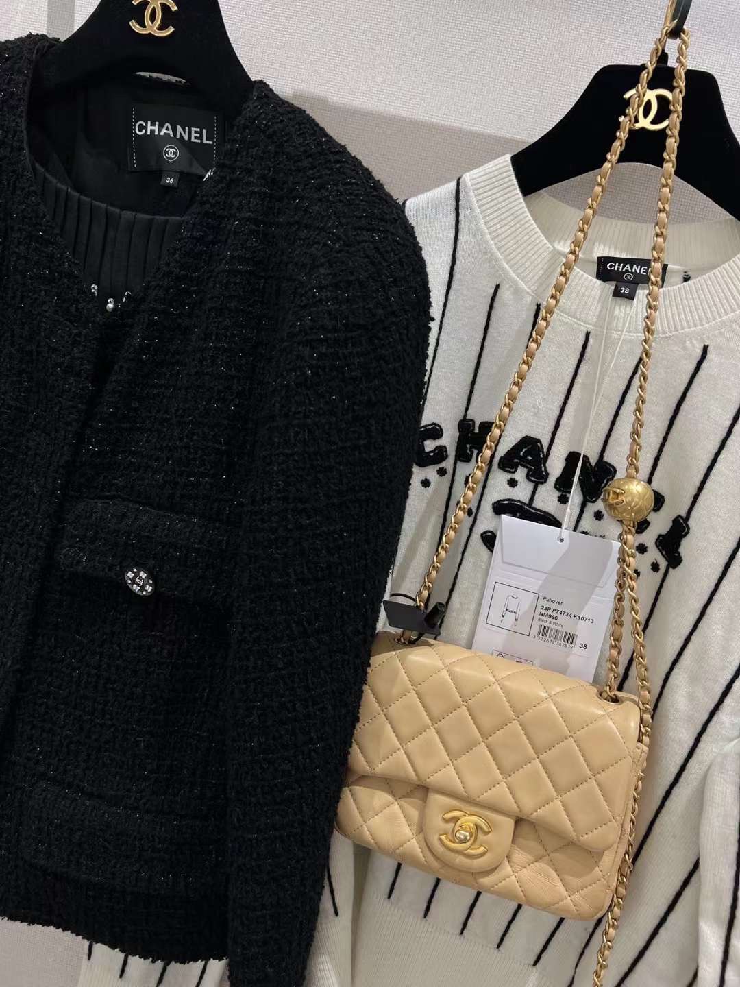 【P1580】香奈儿金球包 Chanel 2023新色奶茶色菱格羊皮方胖子CF 17CM