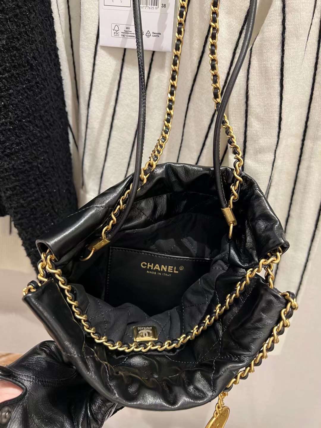 【P1880】Chanel包包价格 香奈儿2023春夏新款22手袋迷你款单肩包 黑色