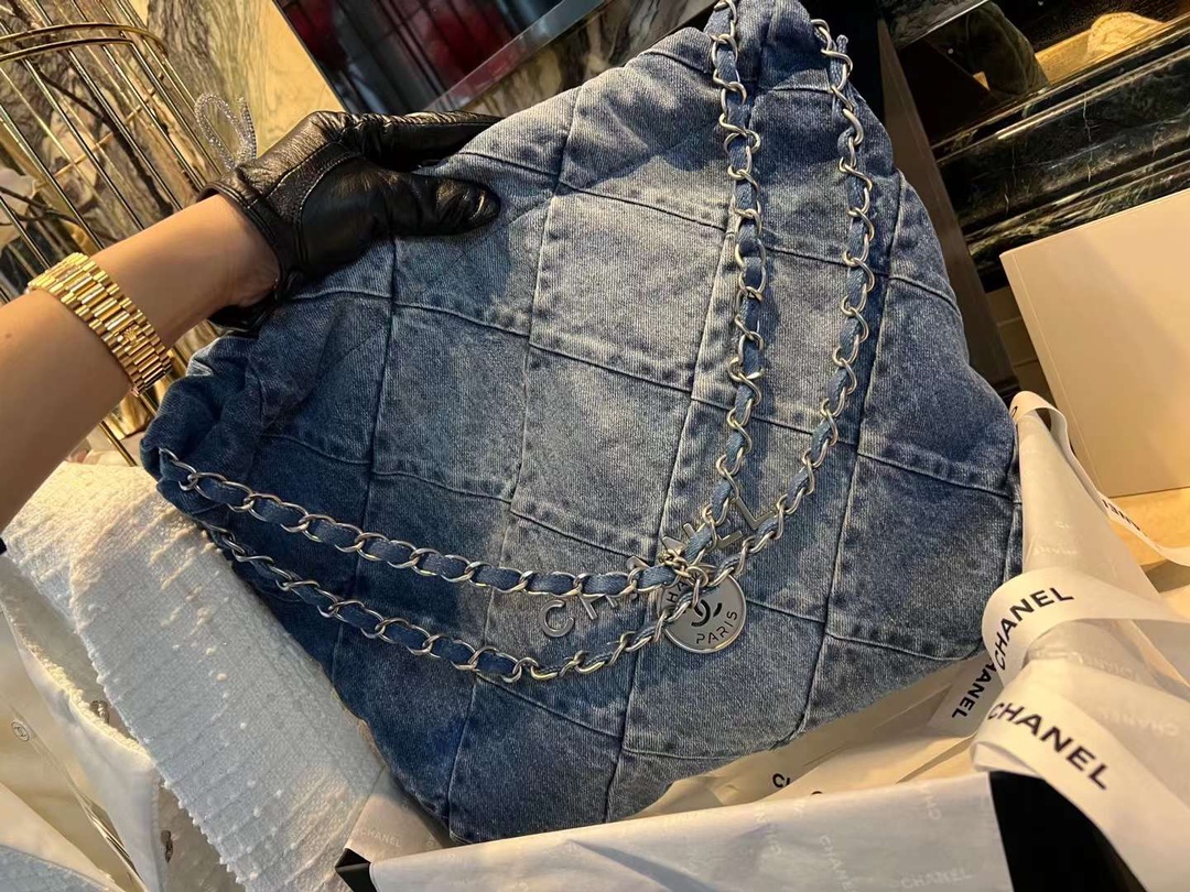 【P1580/1620】Chanel 22Bag 香奈儿23年新款牛仔垃圾袋链条单肩包