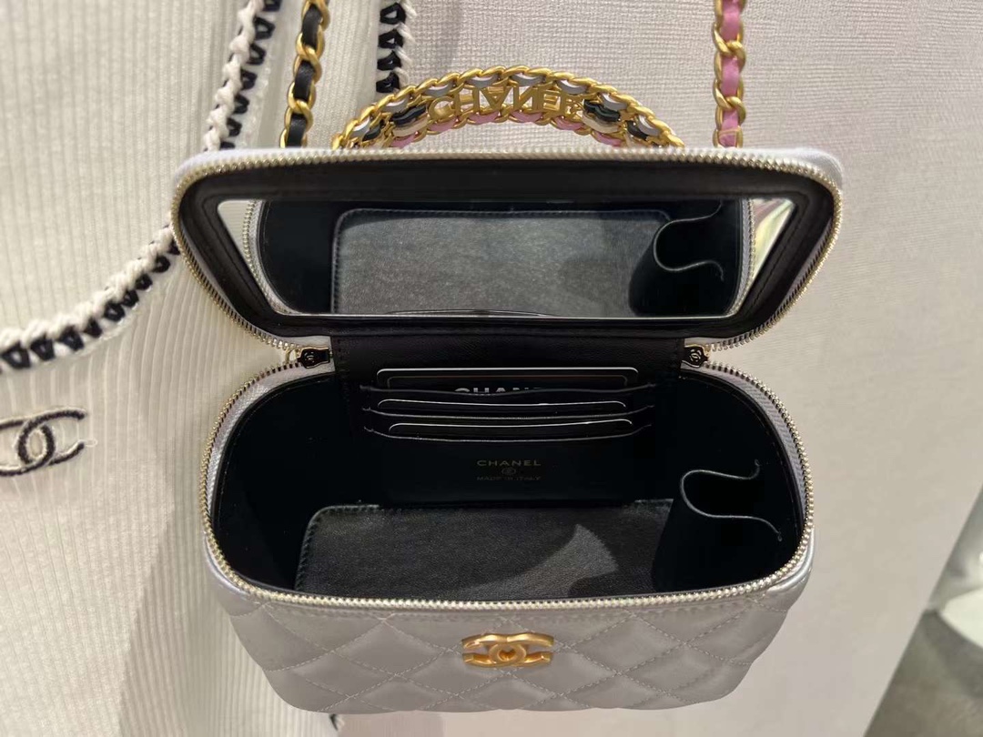 【P1280】香奈儿包包官网 Chanel 2023年新款彩色手柄盒子包化妆包链条包