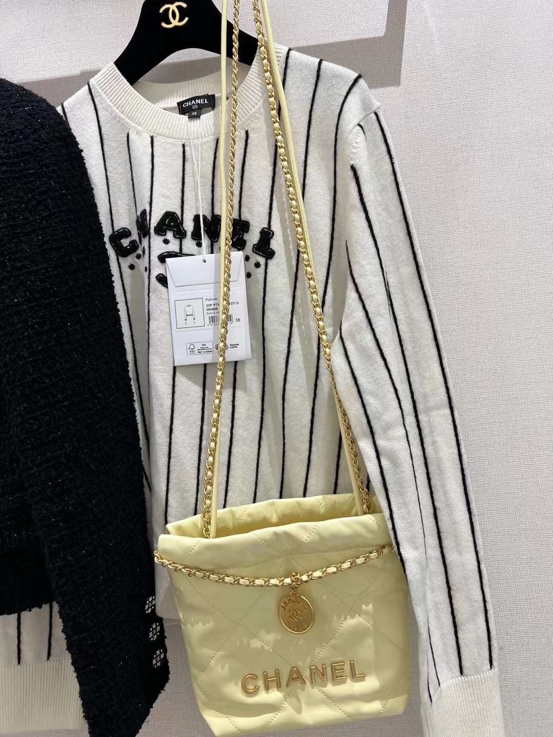 【P1880】广州包包批发 Chanel香奈儿2023新款迷你22手袋单肩斜挎女包 小鸡黄