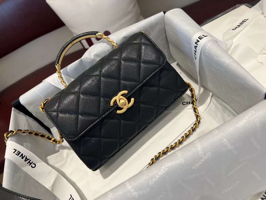 【P2030/2180】Chanel香奈儿23年新款荔枝纹手提口盖包链条手提斜挎包