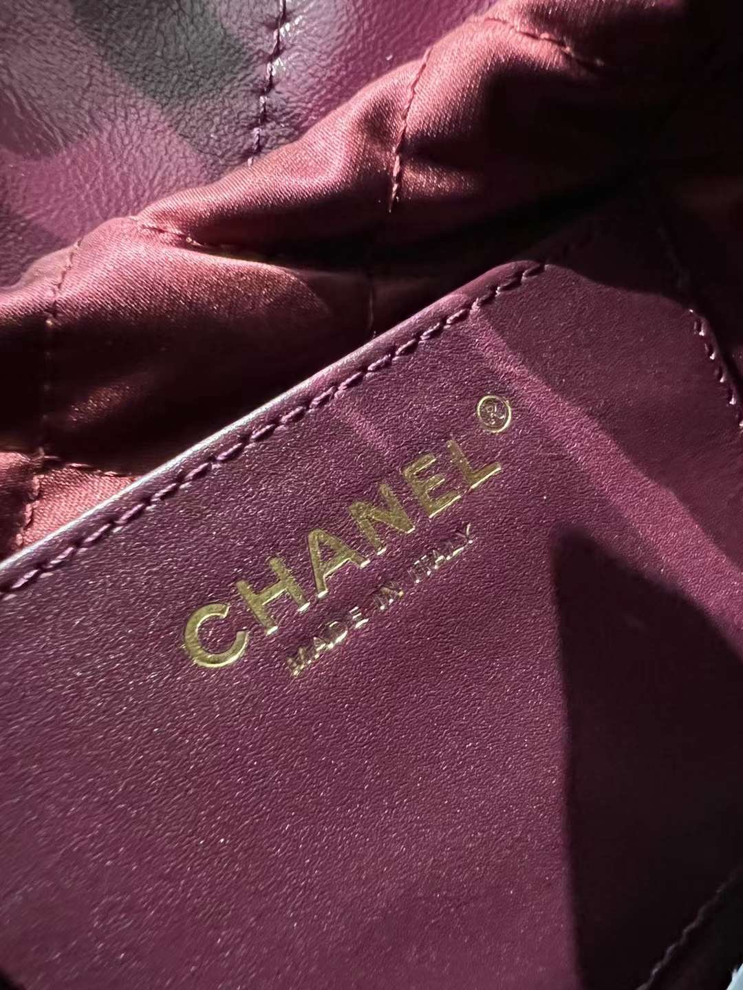 【P1880】Chanel mini 22bag 香奈儿2023春夏新款酒红色链条单肩斜挎包
