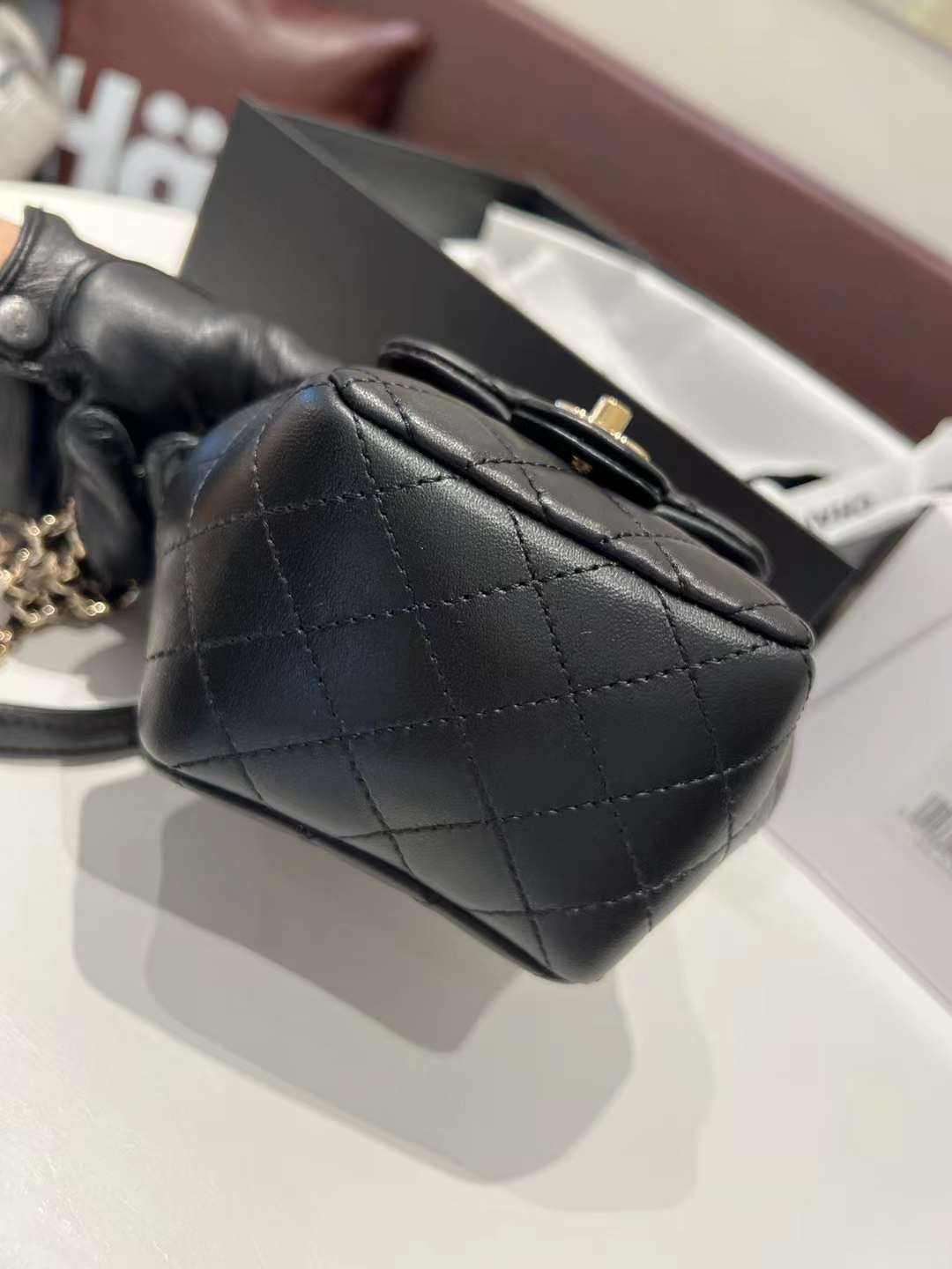 【P2180】香奈儿包包官网 Chanel Clutch Bag 木盒夹口包晚宴包手拿包 黑色