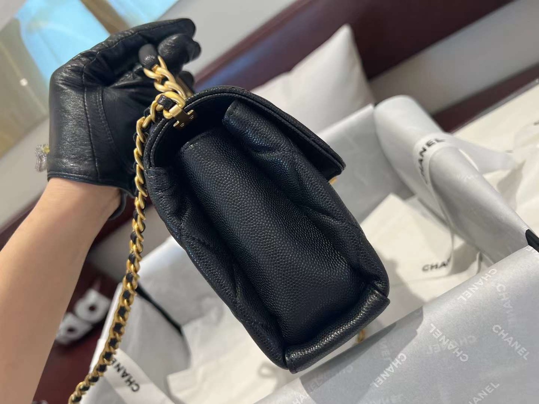 【P2030/2180】Chanel包包货源 香奈儿2023新款荔枝纹手提翻盖包链条斜挎包