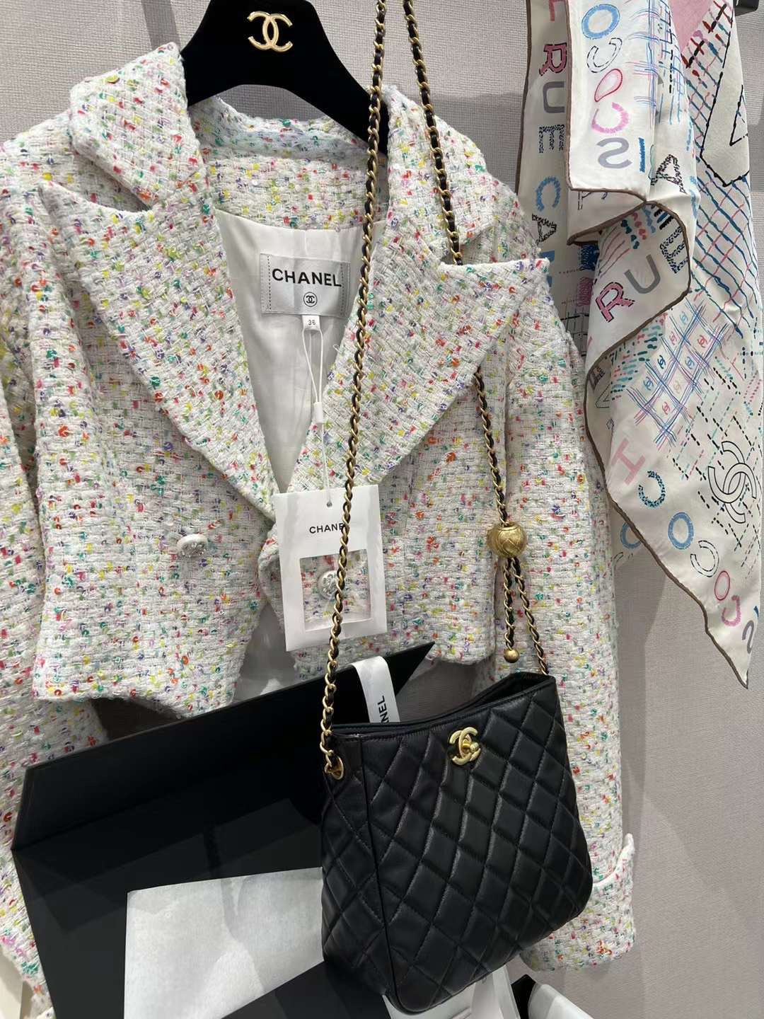 【P1620】Chanel女包批发 香奈儿23C金球调节链条单肩斜斜hobo包包