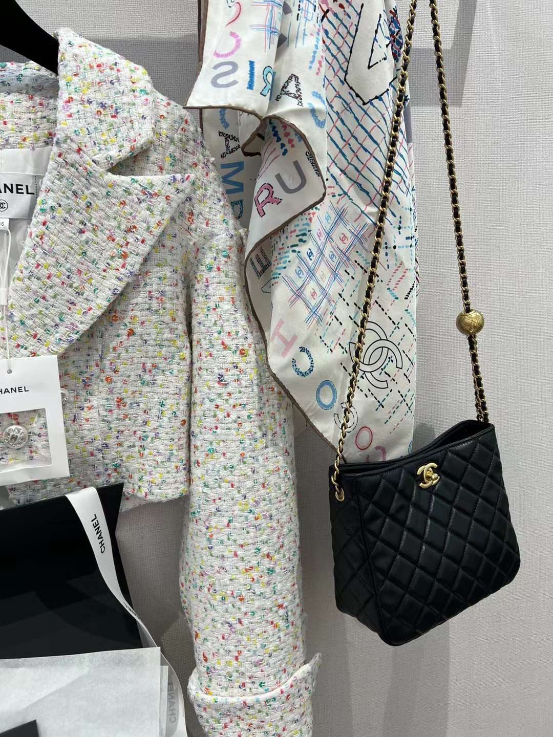 【P1620】Chanel女包批发 香奈儿23C金球调节链条单肩斜斜hobo包包
