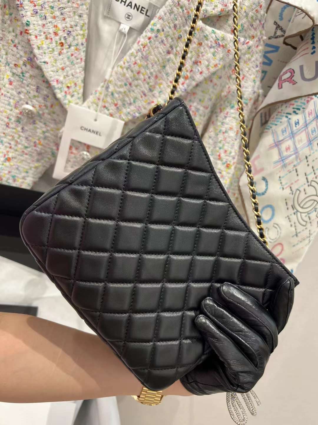 【P1620】Chanel女包批发 香奈儿23C金球调节链条单肩斜斜hobo包包