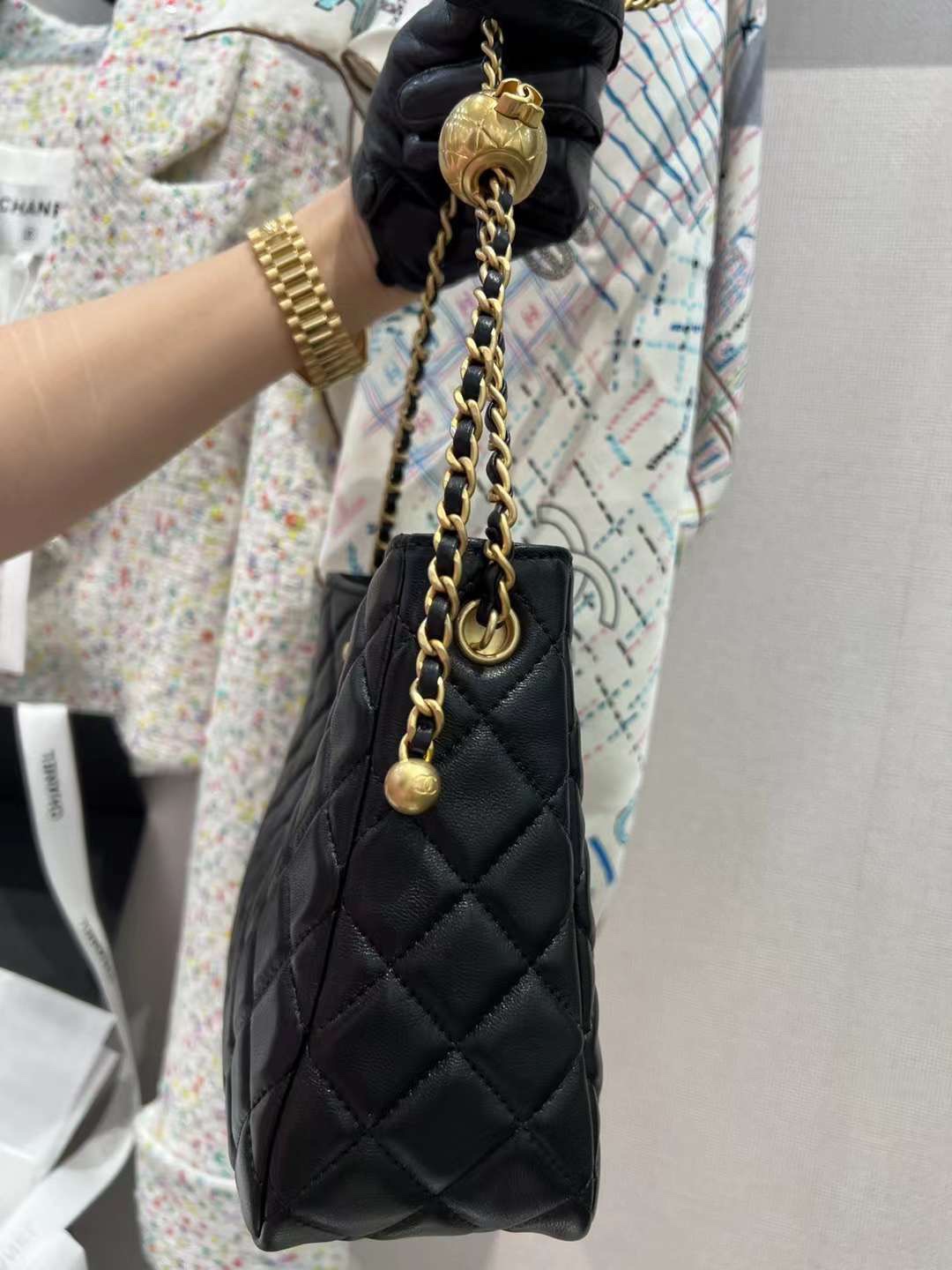【P1620】Chanel女包批发 香奈儿23C金球调节链条单肩斜斜hobo包包